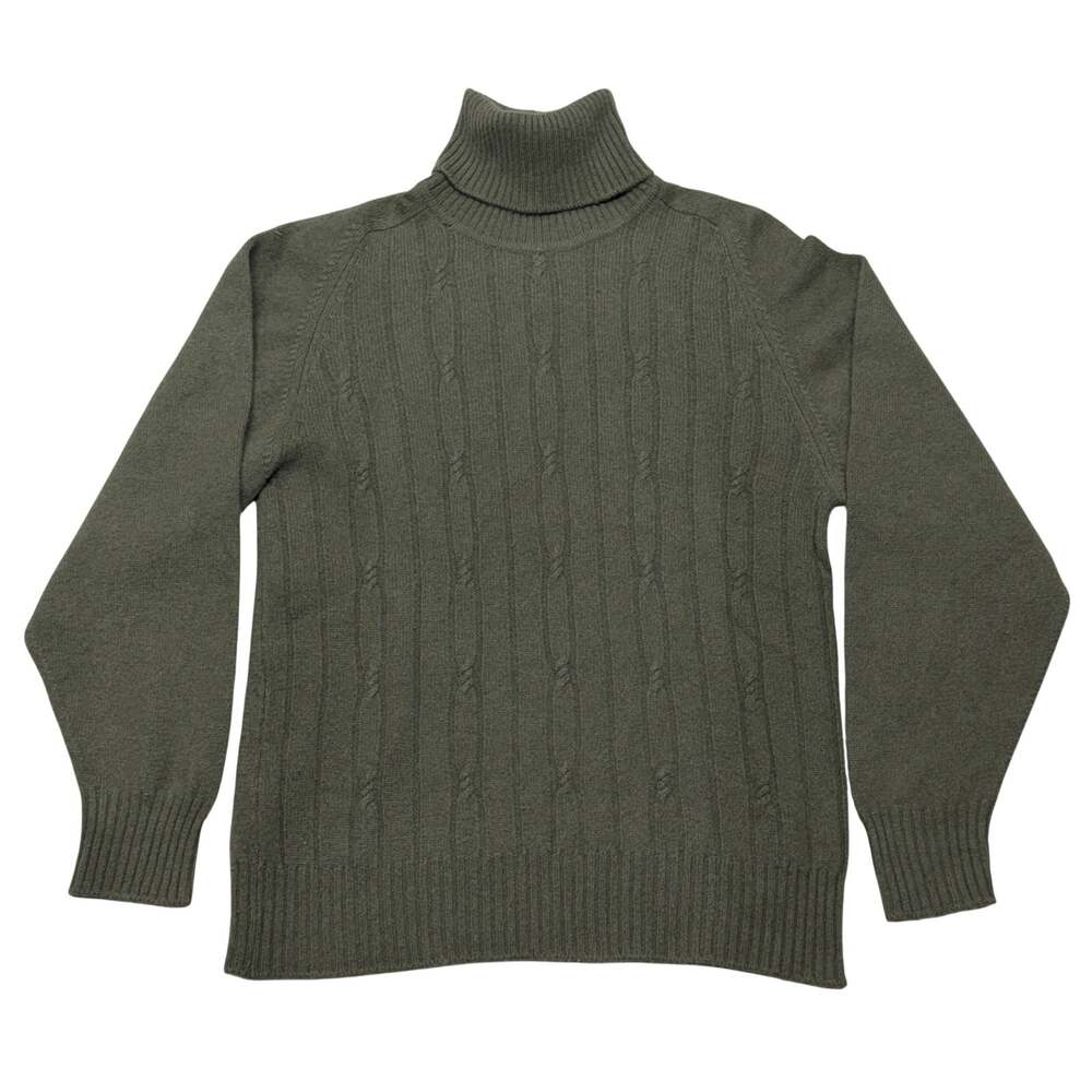 Vintage Cashmere Sweater Britches Georgetown Medium Green Turtleneck Scotland